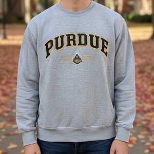 Champion Purdue Boilermakers Pullover Sweatshirt Grey Athletic Mens Size M